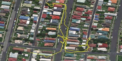 gps tracking route of cat